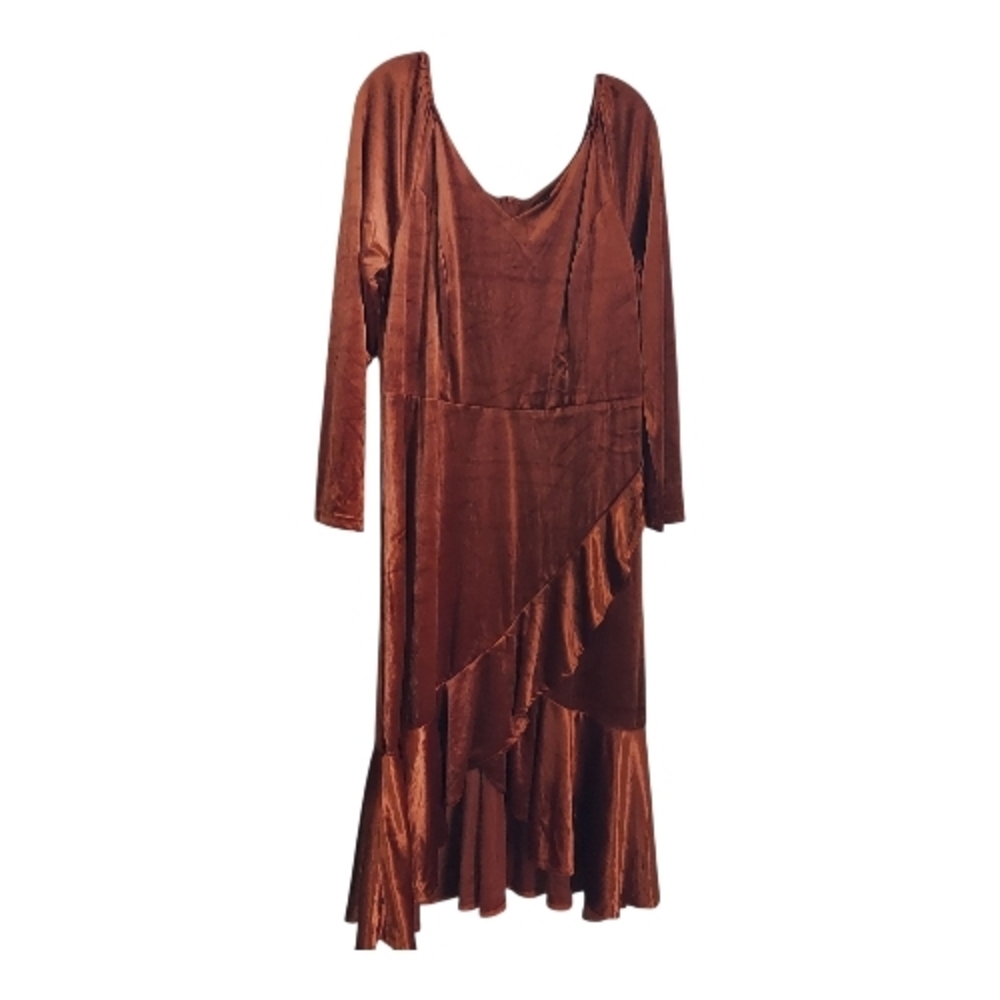 Elegant Brown Long Sleeve Dress